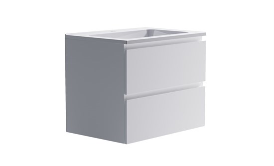 ASTRA-FORM Нижний шкаф Альфа 70 с 2 ящиками белый матовый + Раковина "Альфа 70" 03060004+04010006