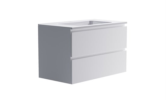 ASTRA-FORM Нижний шкаф Альфа 90 с 2 ящиками белый матовый +  Раковина "Альфа 90" 3060007+04010008