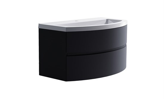 ASTRA-FORM Нижний шкаф Венеция2.0 100 с 2 ящиками темно-серый (RAL7024 матовый)  + Раковина "Венеция 100" 03100002ral7024+04010019