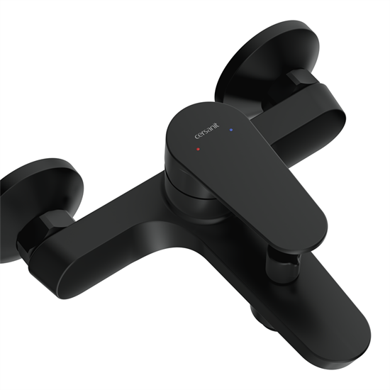 CERSANIT Смеситель для ванны LARA (с поворотоным дивертором) однорычажный черный A68156