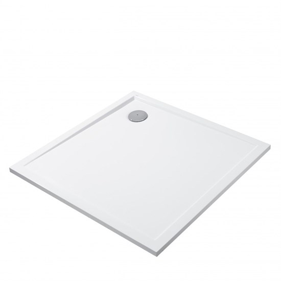 AQUATON Душевой поддон из литьевого мрамора Калифорния М 100х100 квадратный белый 1A739636CA010 1A739636CA010