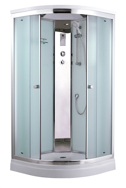 TIMO Comfort T-8801 Fabric Glass душевая кабина 100*100*22+турецкая баня хамам+стульчик прозрачный T-8801F-T-STUN-T-CH/C