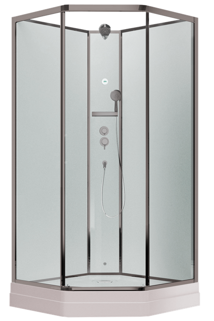 TIMO Premium ILMA 701 душевая кабина с крышей, хамам и стульчиком 100*100*225 ILMA701-roof-701-T-STILMA-T-CH/C