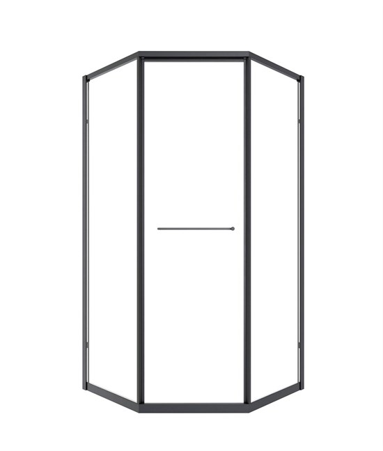 TIMO Душевой угол TTSS-100/03C-8R, раздвиж 1000*1000*2000, проф черный, стекло проз 8 мм T35R