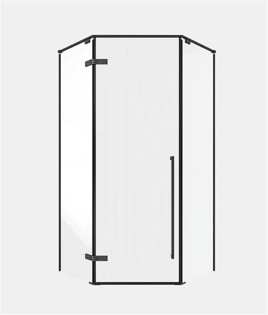 TIMO Душевой угол TTSSP-90/03C-8, распаш 900*900*2000, проф черный, стекло проз 8 мм T70