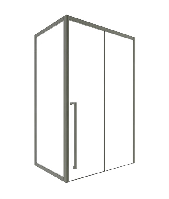 TIMO Душевая дверь TDSS-130/13C-8L, раздвиж 1300*2000, проф никель + торцевое стекло TSS-900/13C-8 900*2000, проф никель T49L+T60