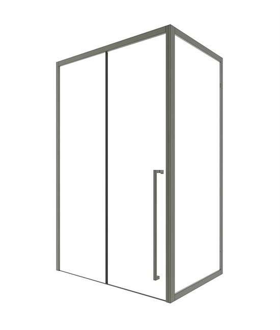 TIMO Душевая дверь TDSS-130/13C-8R, раздвиж 1300*2000, проф никель + торцевое стекло TSS-900/13C-8 900*2000, проф никель T49R+T60