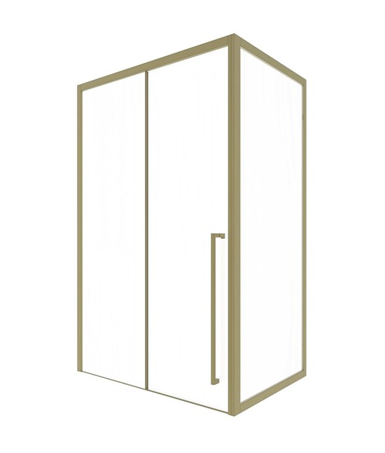 TIMO Душевая дверь TDSS-140/17C-8R, раздвиж 1400*2000, проф матовое золото + торцевое стекло TSS-1000/17C-8 1000*2000, проф матовое золото T54R+T63