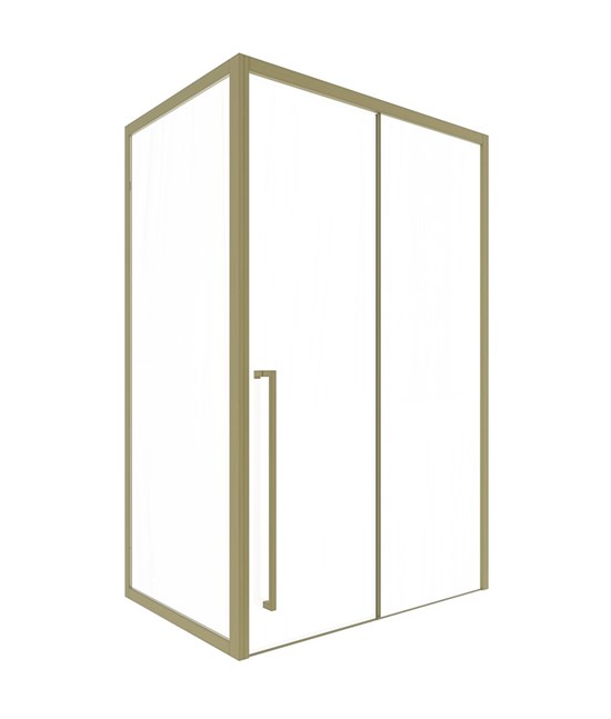 TIMO Душевая дверь TDSS-150/17C-8L, раздвиж 1500*2000, проф матовое золото + торцевое стекло TSS-1000/17C-8 1000*2000, проф матовое золото T55L+T63