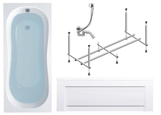 TIMO Комплект Акриловая ванна INKA1770 170*70*580+каркас+слив-перелив+фронтальная панель INKA1770-KT17-SPV1505-FP17S