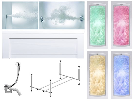 TIMO Комплект Акриловая ванна RITTA1670 160*70*63+Каркас + Слив-перелив+Гидромассаж 6 форсунок+Гидромассаж спины 3 форсунки+Хромотерапия+Фронтальная панель RITTA1670-KT16-SPV1505-T-CM-T-BM-T-CT-FP16H