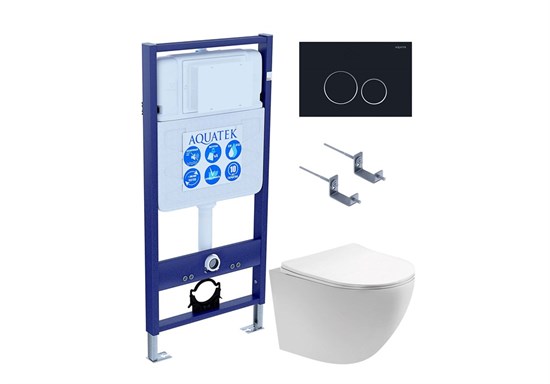 AQUATEK SET ЕВРОПА T KDI20 (рама Standard INS-0000012 с клавишей KDI-0000020 и крепежом KKI-0000002+унитаз AQ1900T-00 с тонким сиденьем sc) SET AQUATEK ЕВРОПА T KDI20