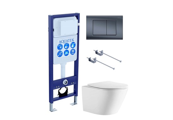 AQUATEK SET ЛИБЕРТИ-033 KKI-1 (рама INS-0000017+кркпеж KKI-0000001+клавиша KDI-0000033+унитаз ЛИБЕРТИ AQ1999T-00 с тонким сиденьем sc) SET AQUATEK ЛИБЕРТИ-033 KKI-1