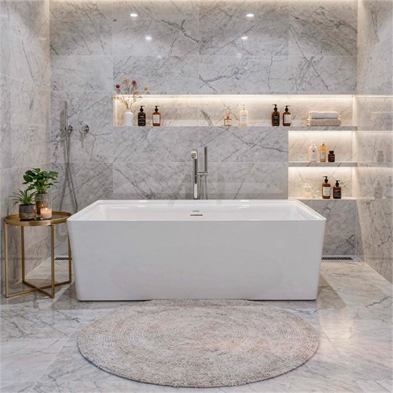 AZARIO Ванна акриловая Dew 1700x800x600 отдельностоящая, в комплекте с сифоном и металлической рамой (AZ-8673-1.7) AZ-8673-1.7