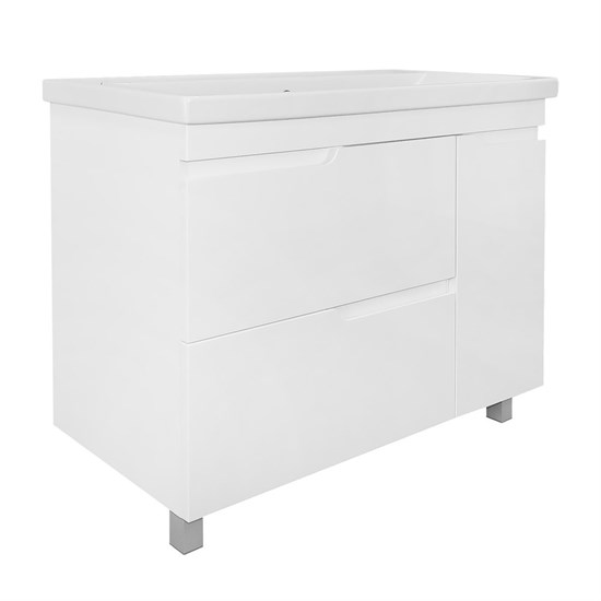 AZARIO Комплект Тумба KANTRI 100/2Н 1005х455х870 напольная, с раковиной Фостер 100, белый глянец (CS00097259) CS00097259