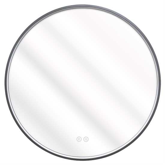 AZARIO Зеркало Димион D600, круглое, с подсветкой и диммером, 3 режима, сенсорный выключатель, с подогревом, серый матовый (АZ-LED010525) АZ-LED010525