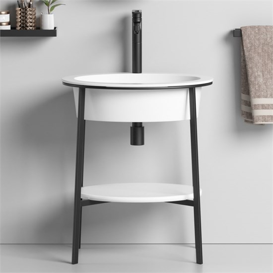 ABBER Консоль с керамической раковиной  Bequem AC2131MW белый матовый AC2131MW