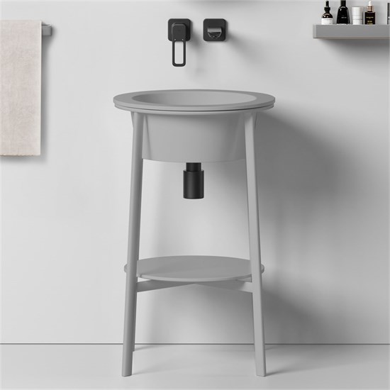 ABBER Консоль с керамической раковиной  Bequem AC2130MG серый матовый AC2130MG