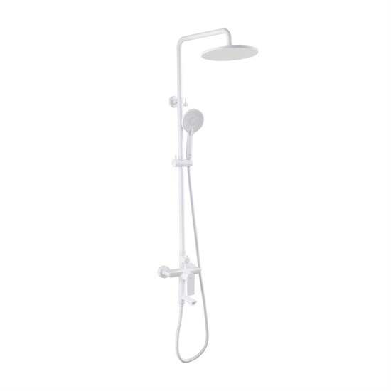 ABBER Душевая стойка Weiss Insel AF8016FWL с изливом, белая матовая AF8016FWL