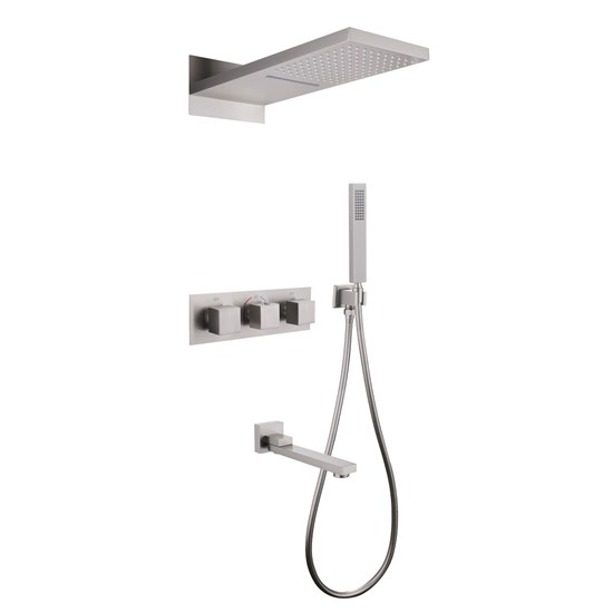 ABBER Душевая система Daheim AF8253SP скрытого монтажа с изливом, термостат, хром AF8253SP