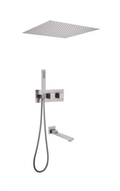 ABBER Душевая система Daheim AF8254SP скрытого монтажа с изливом, термостат, сатин AF8254SP