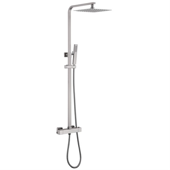 ABBER Душевая стойка Daheim AF8260SPL с термостатом без излива, сатин AF8260SPL