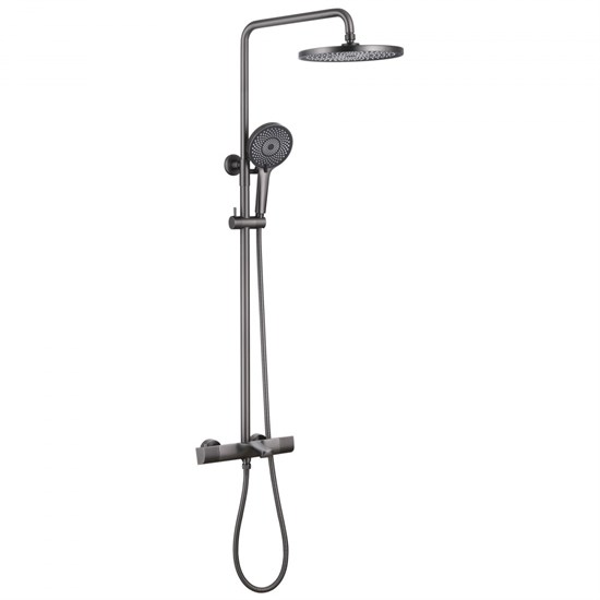 ABBER Душевая стойка Thermostat AF8516NGL с термостатом и изливом, никель AF8516NGL