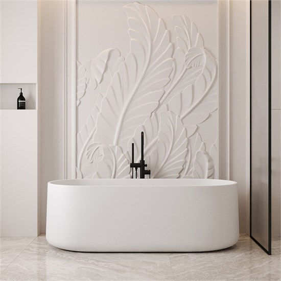 ABBER Ванна из искусственного камня Stein AS9607 белая матовая AS9607