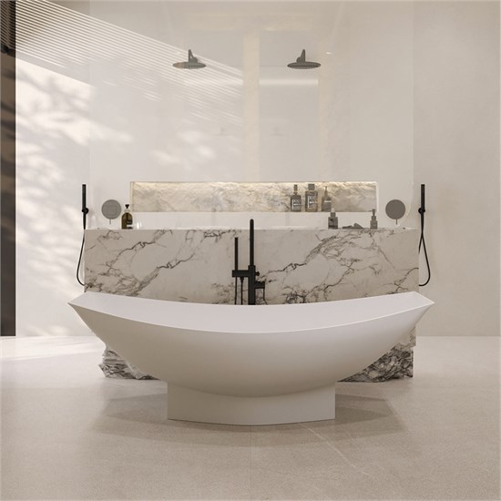 ABBER Ванна из искусственного камня Stein AS9610 белая матовая AS9610