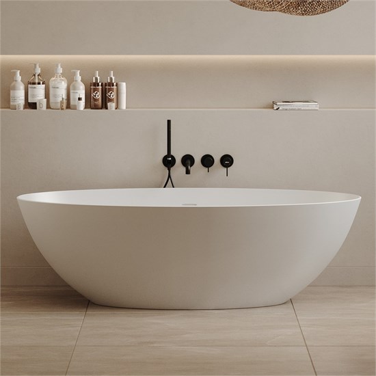 ABBER Ванна из искусственного камня Stein AS9625-1.8 белая матовая AS9625-1.8