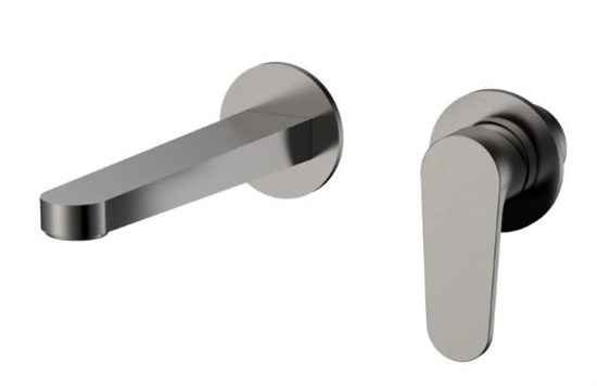 AQUAme AQM6915GM Novara Смеситель для раковины настенный на 2отв., цвет металл AQM6915GM