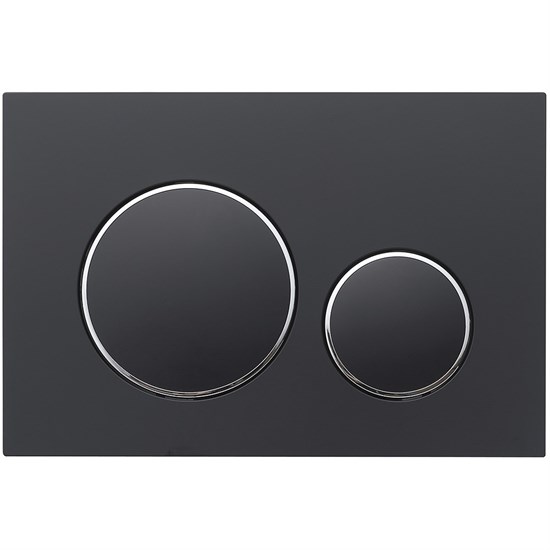 VECONI Кнопка смыва FLUSH V10, FLV10-BC, 240х162х7, пластик, черный матовый кайма - хром глянец FLV10-BC