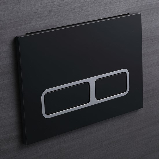 VECONI Кнопка смыва FLUSH V13, FLV13-BC, 240х162х7, пластик, черный матовый, кайма - хром глянец FLV13-BC