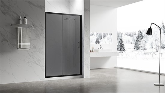 VECONI Душевая дверь раздвижная Vianno VN-55BT, 1500x1950, Черный, стекло тонированное VN55BT-150-05-C8