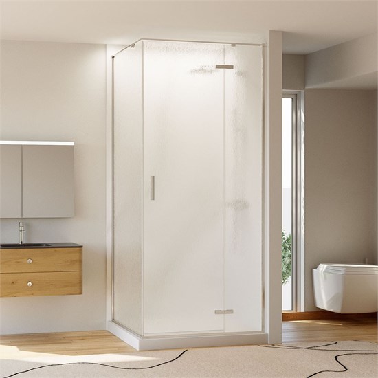 VECONI Душевая дверь распашная Vianno VN-73R/R, 900x1950, Хром, стекло дождь VN73R/R-90-06-C4