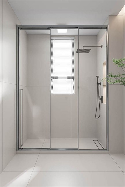 VECONI Душевая дверь раздвижная Premium Prato 300 CH-R, 1000х2000, хром, стекло прозрачное PR3/R-100-01-CH-C4