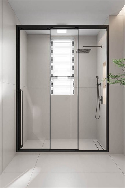 VECONI Душевая дверь раздвижная Premium Prato 300 B-R, 1300х2000, черный матовый, стекло прозрачное PR3/R-130-01-B-C4