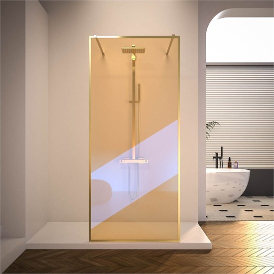 VECONI Душевая перегородка Korato KR-90GC, 1000x2000, брашированное золото, хамелеон KR90GC-100-09-C4