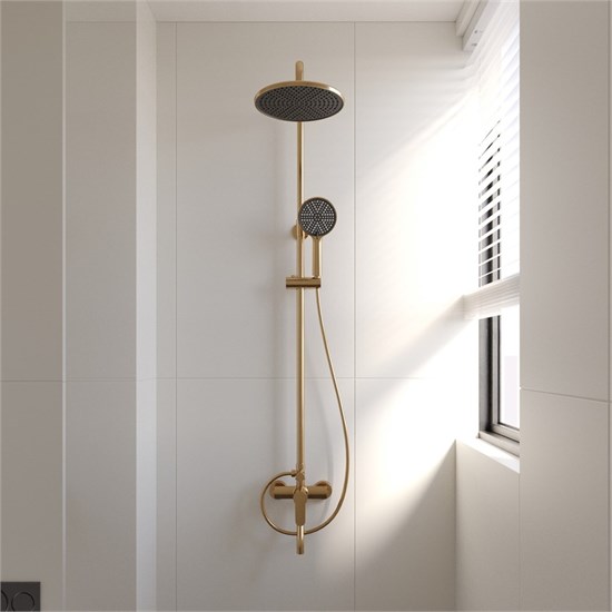 VECONI Душевая стойка TURI, золото брашинг TU-100-G-C4