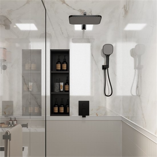 VECONI Встраиваемая душевая система AVELLA, Чёрный матовый AV-410-B-C4
