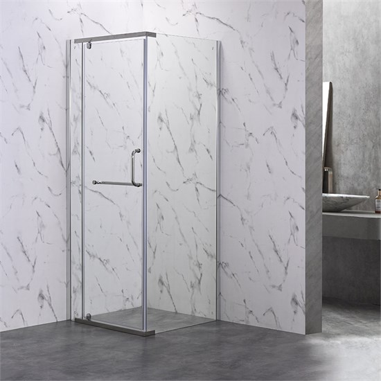VECONI Душевой угол квадратный, двери распашные Rovigo RV-18, 1000x1000x2000, хром, стекло прозрачное RV18-100-01-C5