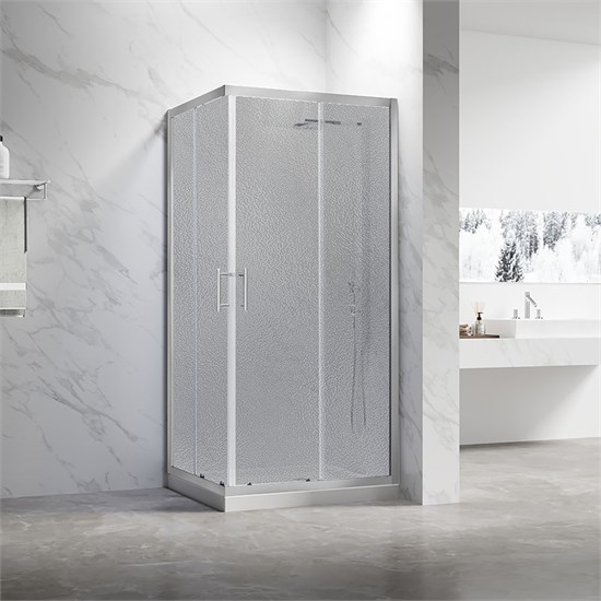 VECONI Душевой угол прямоугольный, двери раздвижные Rovigo RV-27CH, 1200х800х1900, хром, стекло pear RV27CH-12080-02-C8