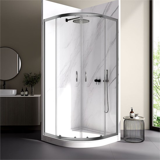 VECONI Душевой угол квадратный, двери раздвижные Rovigo RV-202GR, 800x800x1900, брашированный графит, прозрачное стекло RV202GR-80-01-C4