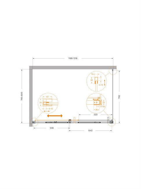 CEZARES Plane Душевой уголок прямоугольный двери раздвижные размер 120x80 см, профиль - хром / стекло - прозрачное PLANE-AH-1-120/80-C-CR