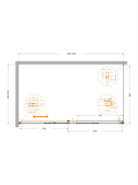 CEZARES Plane Душевой уголок прямоугольный двери раздвижные размер 160x90 см, профиль - оружейная сталь / стекло - прозрачное PLANE-AH-1-160/90-C-GM