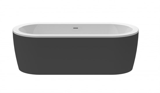 CEZARES Slim Акриловая ванна отдельностоящая размер 180x80 см, черный матовый SLIM CENTRAL-180-80-60-NERO-SET