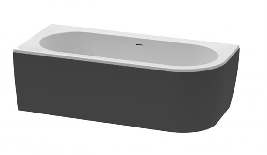 CEZARES Slim Акриловая ванна угловая левая размер 180x80 см, черный матовый SLIM CORNER-180-80-60-L-NERO-SET