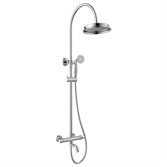 LEMARK Смеситель Pushkin LMF-8626B-C для ванны и душа с регулируемой высотой штанги и лейкой верхнего душа «Тропический дождь», хром LMF-8626B-C