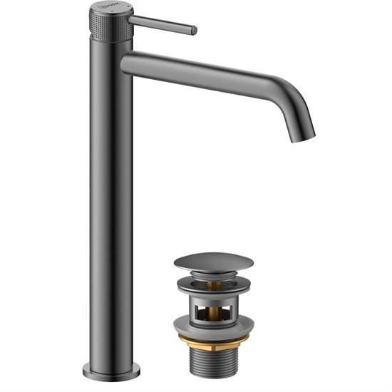 LEMARK Смеситель Beluga LMF-8015B-GM для раковины высокий, графит LMF-8015B-GM