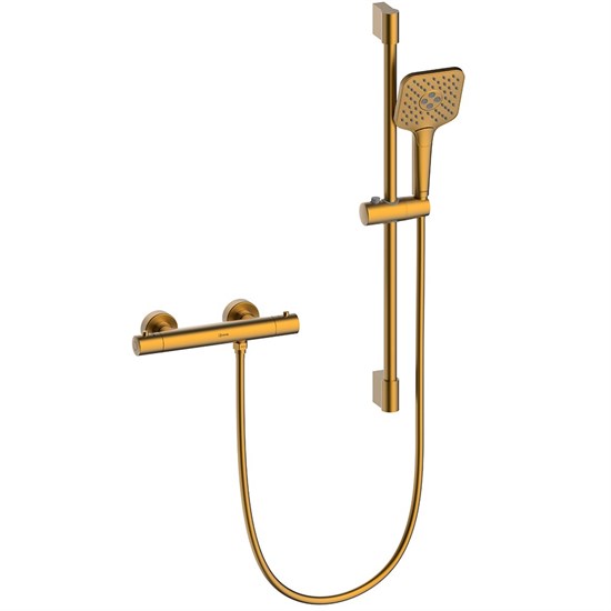 LEMARK Смеситель Valday LMF-8144B-BRG для душа, термостатический, брашированное золото LMF-8144B-BRG